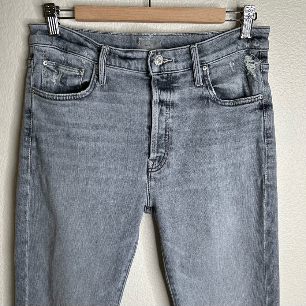 Mother The Scrapper Cuff Ankle Fray jeans Shadows In The Grass 29 - Picture 5 of 15